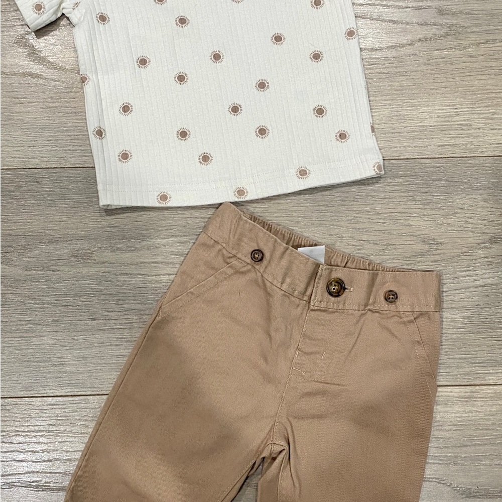 Carter's White and Tan Kids Matching Set